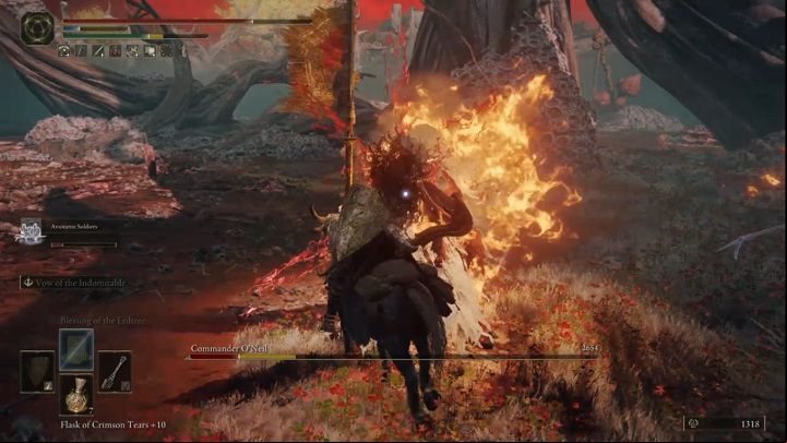 Finish off helpers so you can focus solely on the boss - Elden Ring: How to beat Commander ONeil? - Caelid - Elden Ring Guide