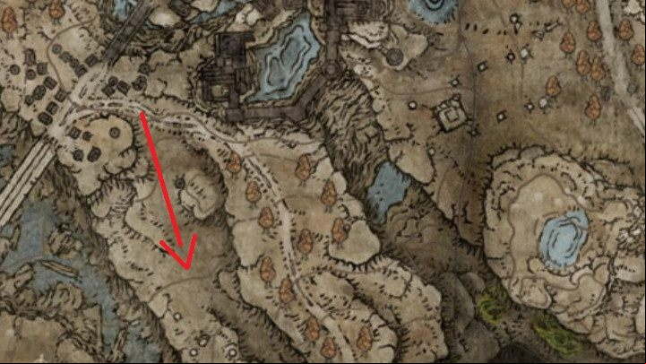 Head south-east, following the path leading down between the palisades - Shadow of the Erdtree: How to reach the Cerulean Coast? - Secret locations - Elden Ring Guide