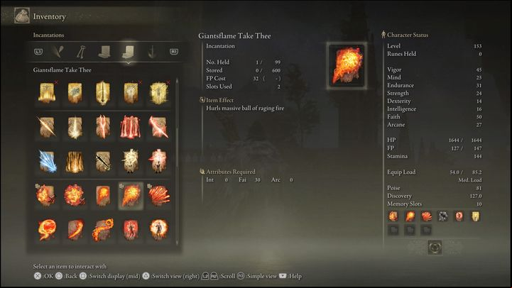 This one is characteristic for its immense fire damage - Elden Ring: Best Incantations - list - Basics - Elden Ring Guide