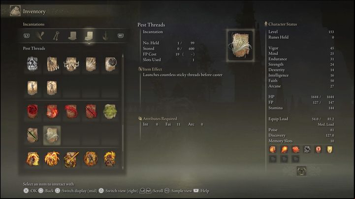 Pest threads are mainly oriented towards PvP, as the incantation does not deal that much damage as to rival other available spells in PvE mode - Elden Ring: Best Incantations - list - Basics - Elden Ring Guide