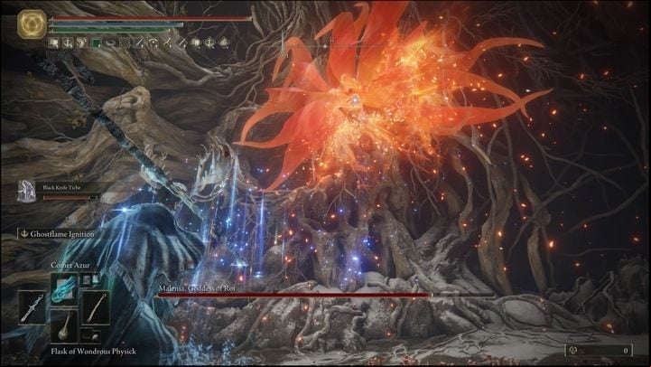 After defeating Malenia for the first time, the fight will proceed to the second stage - Elden Ring: How to beat Malenia, Blade of Miquella? - Miquellas Haligtree - Elden Ring Guide