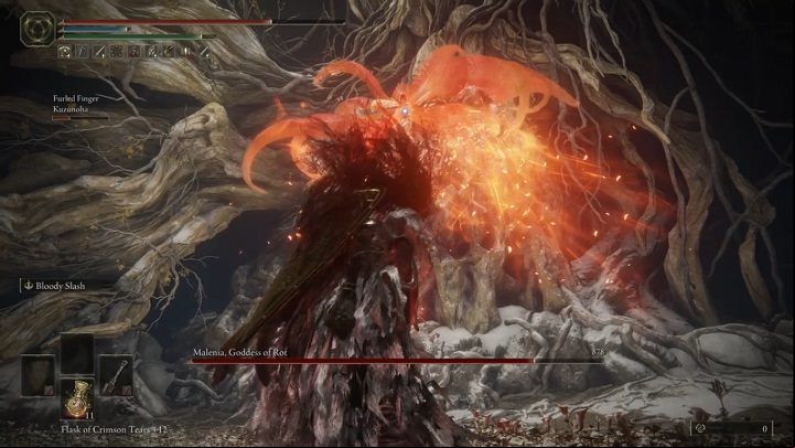 Once you have reduced Malenia's HP to zero, the fight will proceed to the second stage - Elden Ring: How to beat Malenia, Blade of Miquella? - Miquellas Haligtree - Elden Ring Guide