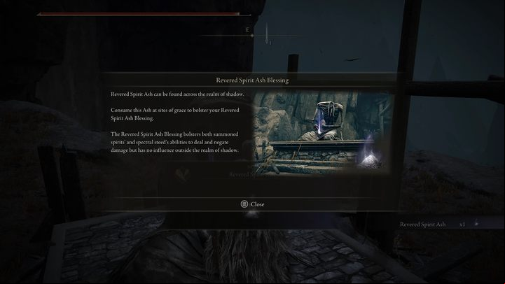 The Revered Spirit Ashes are special ashes found exclusively in the Land of Shadow, an area added in the DLC - Shadow of the Erdtree: What are Revered Spirit Ashes? - FAQ - Elden Ring Guide