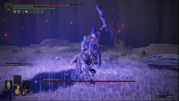 Hugues will also attack with his club from time to time - Elden Ring: How to beat Battlemage Hugues? - Greyoll Dragonbarrows - Elden Ring Guide