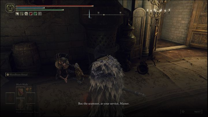 There are two endings, however neither of them will reward you with items Rather, it is a moral choice that affects whether or not Boc survives - Elden Ring: Boc the Seamster questline - walkthrough, solution - Quests - Elden Ring Guide
