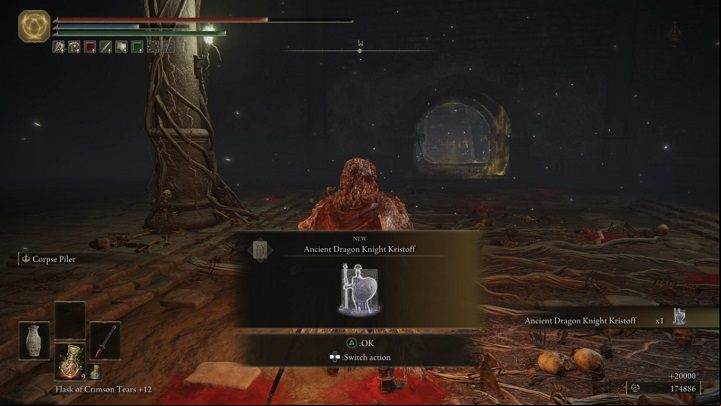 For defeating the Ancient Hero of Zamor in the Altus Plateau, you will receive Runes (24,000) and Ancient Dragon Knight Kristoff Spirit Ashes - Elden Ring: How to beat Ancient Hero of Zamor? - Weeping Peninsula - Elden Ring Guide