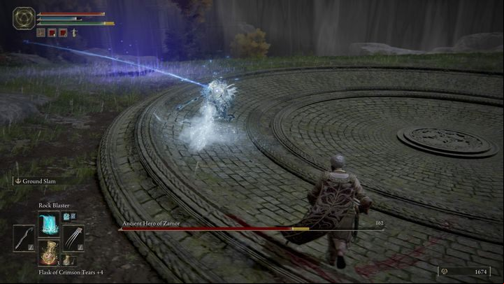 If you create more than three projectiles, Zamor will avoid the first one, because while creating the fourth spell, the first one will already materialize and start flying at the opponent - Elden Ring: How to beat Ancient Hero of Zamor? - Weeping Peninsula - Elden Ring Guide