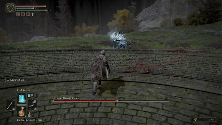 When the enemy starts using ice spells, run to the side - Elden Ring: How to beat Ancient Hero of Zamor? - Weeping Peninsula - Elden Ring Guide