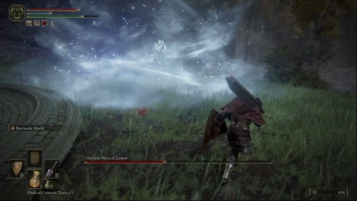 During the second phase, the enemy will attack more often and use an area of effect ice attack that will surround the enemy - Elden Ring: How to beat Ancient Hero of Zamor? - Weeping Peninsula - Elden Ring Guide