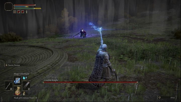 You can prepare for this fight by equipping the Magic Glintblade spell - Elden Ring: How to beat Crucible Knight? - Stormhill - Elden Ring Guide