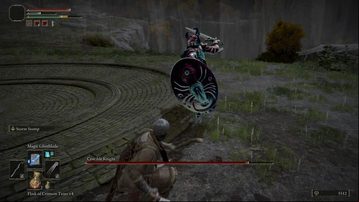 His attacks aren't fast so don't spam dodges when provoking him - after a successful dodge wait for another attack, then dodge again - Elden Ring: How to beat Crucible Knight? - Stormhill - Elden Ring Guide