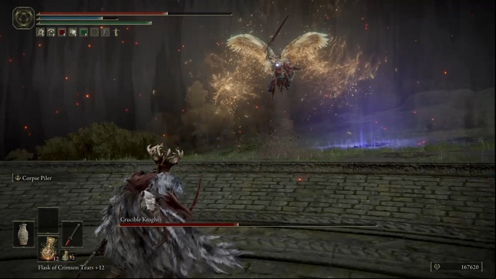 If you deplete more than half of their HP, it will go into the second phase - Elden Ring: How to beat Crucible Knight? - Stormhill - Elden Ring Guide