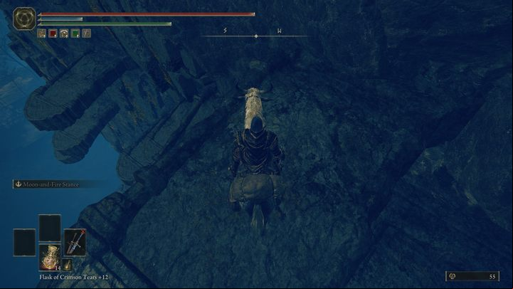 Continue along the rocky ledges until you reach the Site of Grace near the cliff - Shadow of the Erdtree: How to reach the Abyssal Woods? - Secret locations - Elden Ring Guide