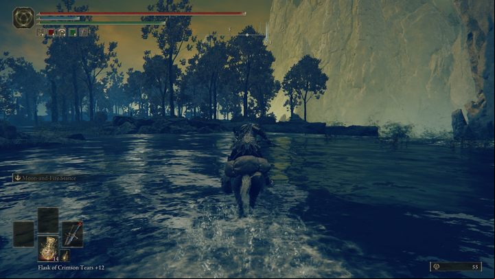 Head southeast until you reach another platform section with tombstones - Shadow of the Erdtree: How to reach the Abyssal Woods? - Secret locations - Elden Ring Guide