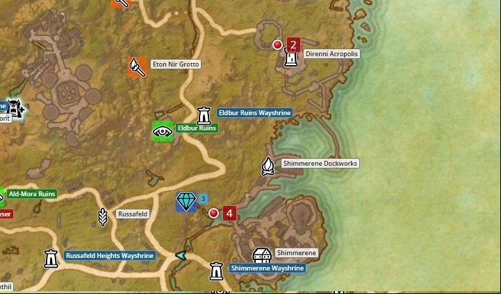 Map of Summerset. - Psijic Order missions in The Elder Scrolls Online Summerset - Psijic Order - The Elder Scrolls Online Guide