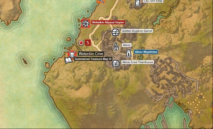 Map of Summerset. - Psijic Order missions in The Elder Scrolls Online Summerset - Psijic Order - The Elder Scrolls Online Guide