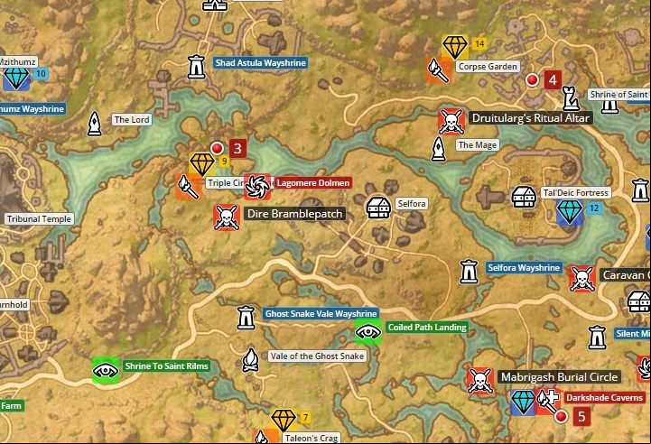 Map of Deshaan. - Psijic Order missions in The Elder Scrolls Online Summerset - Psijic Order - The Elder Scrolls Online Guide