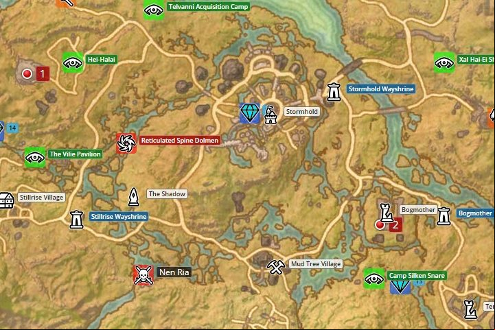 Map of Shadowfen. - Psijic Order missions in The Elder Scrolls Online Summerset - Psijic Order - The Elder Scrolls Online Guide