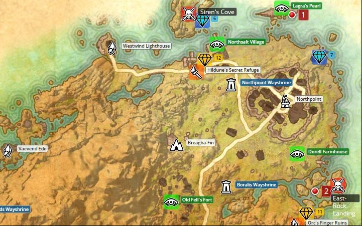 Map of Rivenspire. - Psijic Order missions in The Elder Scrolls Online Summerset - Psijic Order - The Elder Scrolls Online Guide