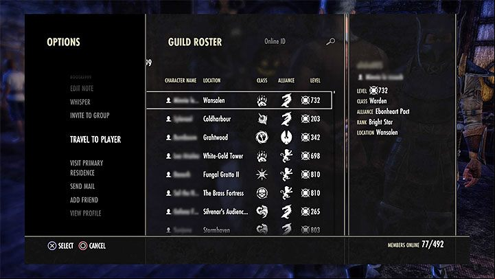 2) Teleportation to another player - for the purpose of this option you must go to the Social tab in the options menu - ESO: Fast travel - how does it work? - Game guide - The Elder Scrolls Online Guide