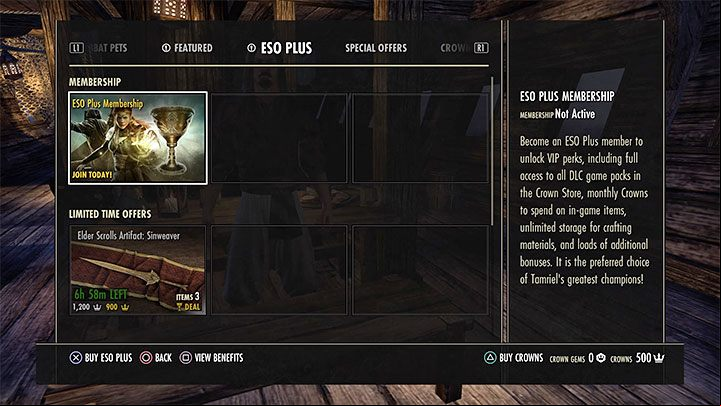 The Elder Scrolls Online does not require a purchased ESO Plus subscription to play the game, but it can make gameplay significantly easier - ESO: Best starting tips - Game guide - The Elder Scrolls Online Guide