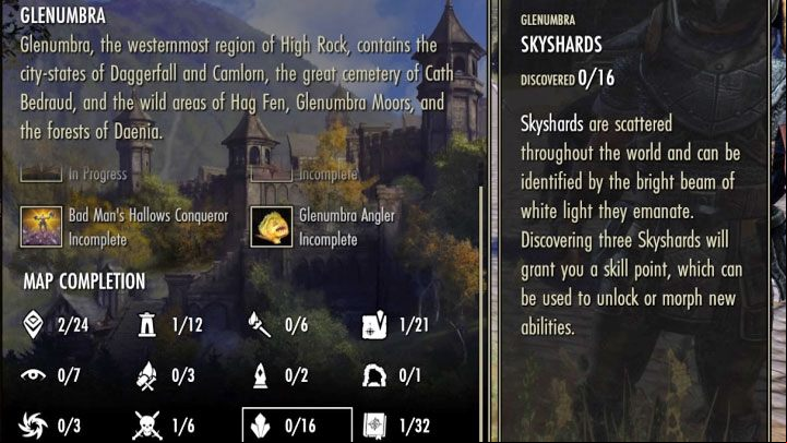 On the Zone Guide screen, you can easily see how many crystals can be found and how many you have already located - ESO: Skill Points - how to get them? - Game guide - The Elder Scrolls Online Guide