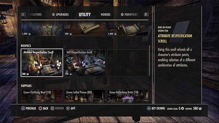 The second option is to pay with Crowns for resetting Skill Points - ESO: Skill Points - how to get them? - Game guide - The Elder Scrolls Online Guide