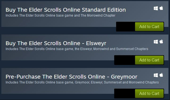 TESO is sold in three main versions - ESO: Different versions - which one to buy? - Starting the game - The Elder Scrolls Online Guide