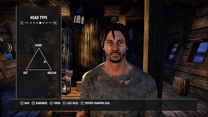 You can use the slider to determine the overall shape of your heros head - you can put more emphasis on it being soft, heroic or angular - ESO: Character creation - best first character, tips - Starting the game - The Elder Scrolls Online Guide