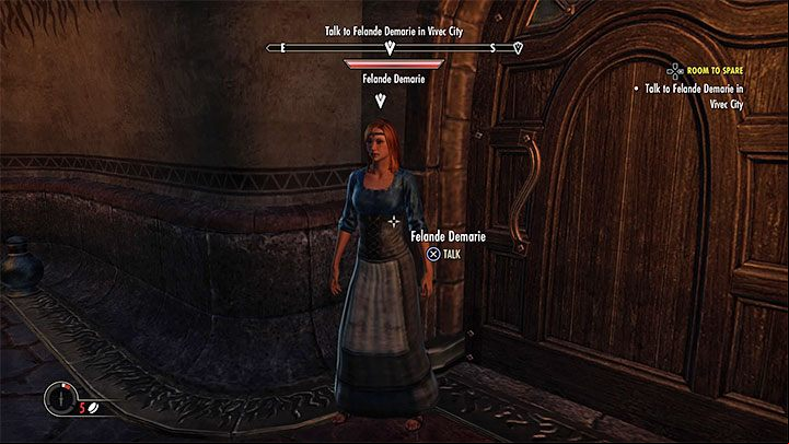 Taking care of the quest described above will allow you to meet with Felande Demarie, who wants to give the hero a room in the tavern for free - ESO: Own house, property - how to buy? - Game guide - The Elder Scrolls Online Guide
