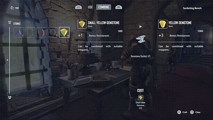 The gemstones can also be upgraded in a separate tab of the crafting window - Elex 2: Crafting - how to craft, types of crafting - Basics - Elex 2 Guide