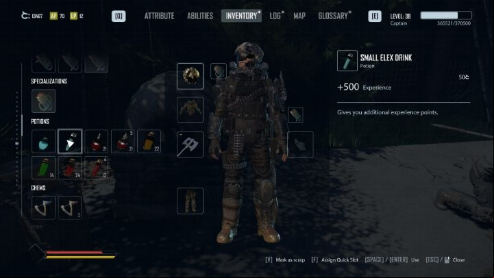 Special potions are scattered around the world of Elex 2 that provide 500 experience points when you drink the Small Elex Drink - Elex 2: Experience - how to earn quickly? - Jax and character development - Elex 2 Guide