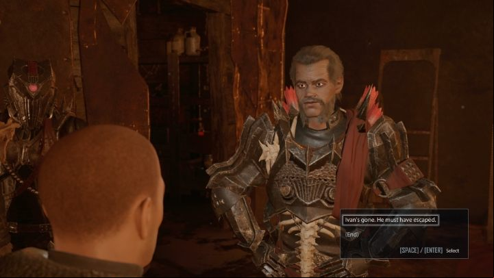 If you choose to help Ivan, you must lie to Tengis that Ivan has followed all his orders - Elex 2: Tengis Judgment (Carakis) - walkthrough - Carakis - Elex 2 Guide