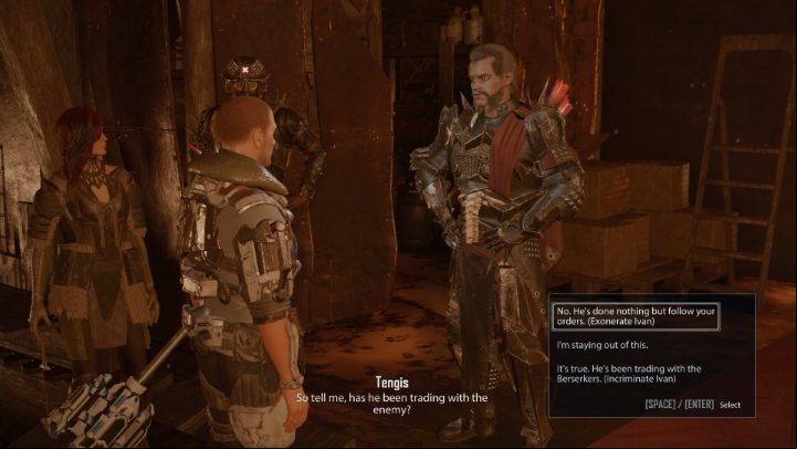 If you don't want to help Ivan, you can turn him in to Tengis right now - Elex 2: Tengis Judgment (Carakis) - walkthrough - Carakis - Elex 2 Guide