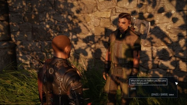 The last stage of the Securing the Land quest in Elex 2 is checking if there is a spy among Caja's bodyguards - Elex 2: Securing the Land - walkthrough - Caja - Elex 2 Guide