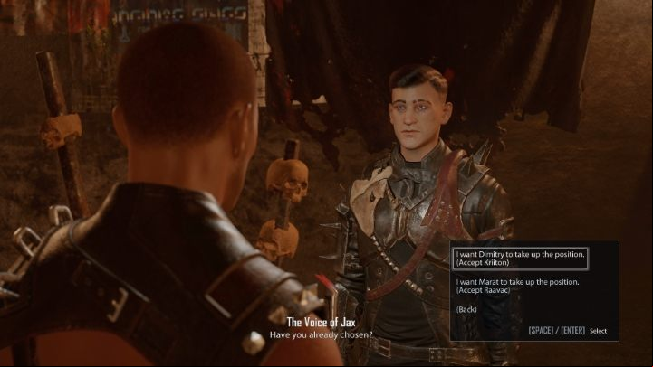 Now go back to Jax's Voice and select Dimitr for the position - Elex 2: Bahadurs Right Hand - Morkon - Elex 2 Guide