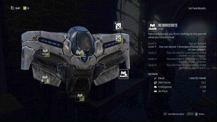 Additionally, you can also buy the Retrorockets upgrade and install retrorockets in the jetpack to protect you from a deadly fall - Elex 2: Jetpack - upgrading, faster flight, finding fuel - Basics - Elex 2 Guide