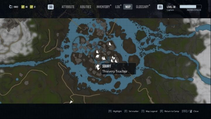 Squit is related to the quest A Little Thief activated shortly after entering the Crater - Elex 2: Skill Trainers - list - World Map - Elex 2 Guide