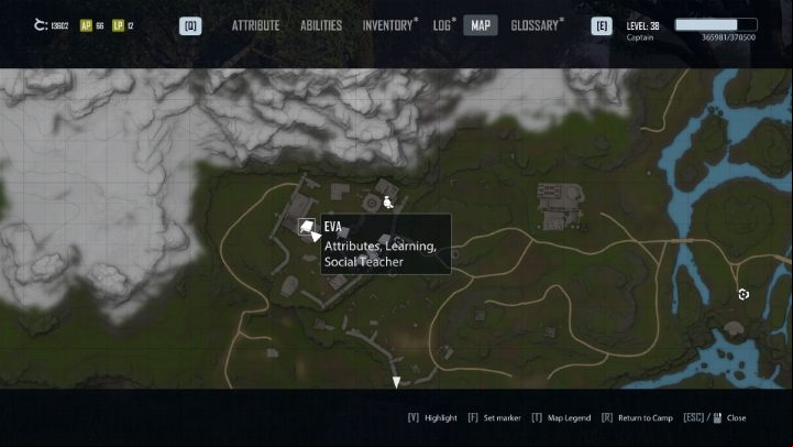 Eva stays in a large building deep in the Castle - Elex 2: Skill Trainers - list - World Map - Elex 2 Guide