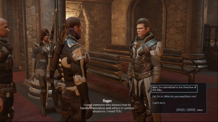 After talking to Viola, talk to Hagen again - Elex 2: The Duties of a Trooper - walkthrough Albs or Clerics? - Albs - Elex 2 Guide