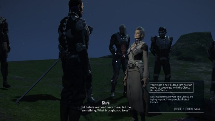 The location of a woman named Shira will be marked on your map - Elex 2: The Duties of a Trooper - walkthrough Albs or Clerics? - Albs - Elex 2 Guide
