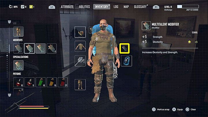 Besides specializations, you can also find modifiers - Elex 2: Specialization - how to use? - Jax and character development - Elex 2 Guide