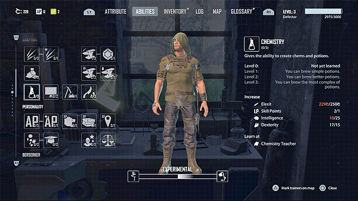 The second requirement is to develop the Chemistry skill - small drinks require level 2, while medium and large drinks need level 3 - Elex 2: Elex material (pure Elex) - what is it for? - Exploration of the game world - Elex 2 Guide