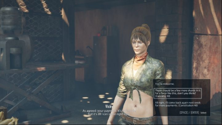 Defeat Blade to make him promise to stop collecting tribute from Vicky - Elex 2: Protection Money Problems (Ateris) - walkthrough - Ateris (Missions in the Crater) - Elex 2 Guide