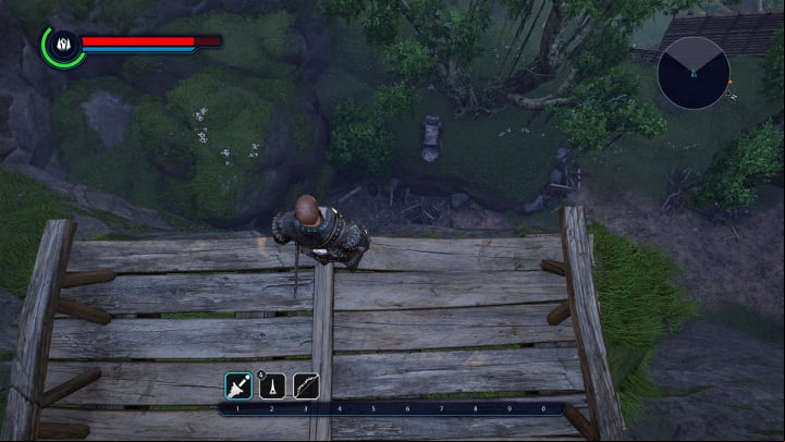 Using the jetpack allows you to jump off the platform without taking any damage. - Elex: How to get to The Pit in Goliet? - FAQ - Elex Game Guide