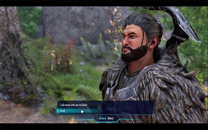 You can travel with Duras to Goliet or plan your next steps on your own. - Elex: Survive - Walkthrough - Chapter 1: The Hunt Begins - Elex Game Guide