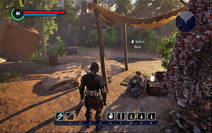 Korin hides near the converter - Elex: Elex Supplies - Walkthrough - Edan - Elex Game Guide