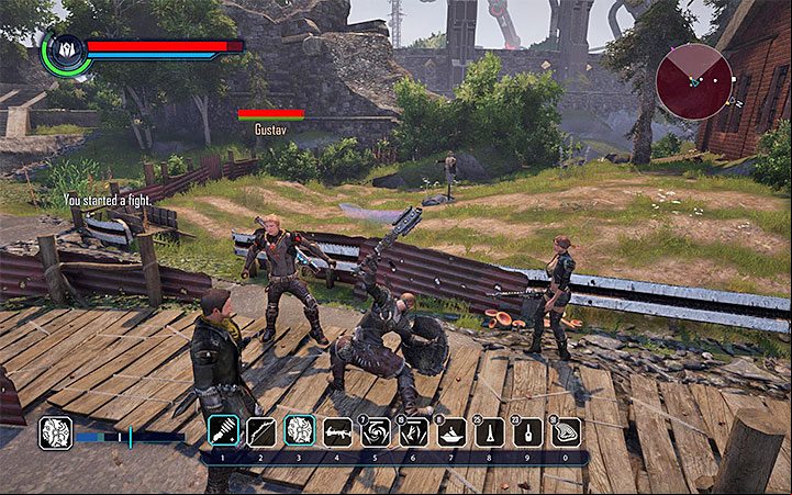 Betray Gustav and attack him when you reach the camp - Elex: Helping Hands - Walkthrough - Abessa - Elex Game Guide