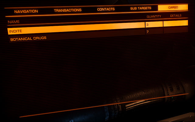To see the contents of this bookmark you will have to target a ship first, and then use the Cargo Scanner - (Left) Target - Ship Interface - Elite: Dangerous - Game Guide and Walkthrough