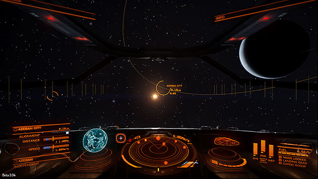 Use the com to select the direction - Frame Shift Drive - Travelling - Elite: Dangerous - Game Guide and Walkthrough